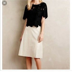 Anthropologie Vegan Leather Eyelet Cutout Skirt